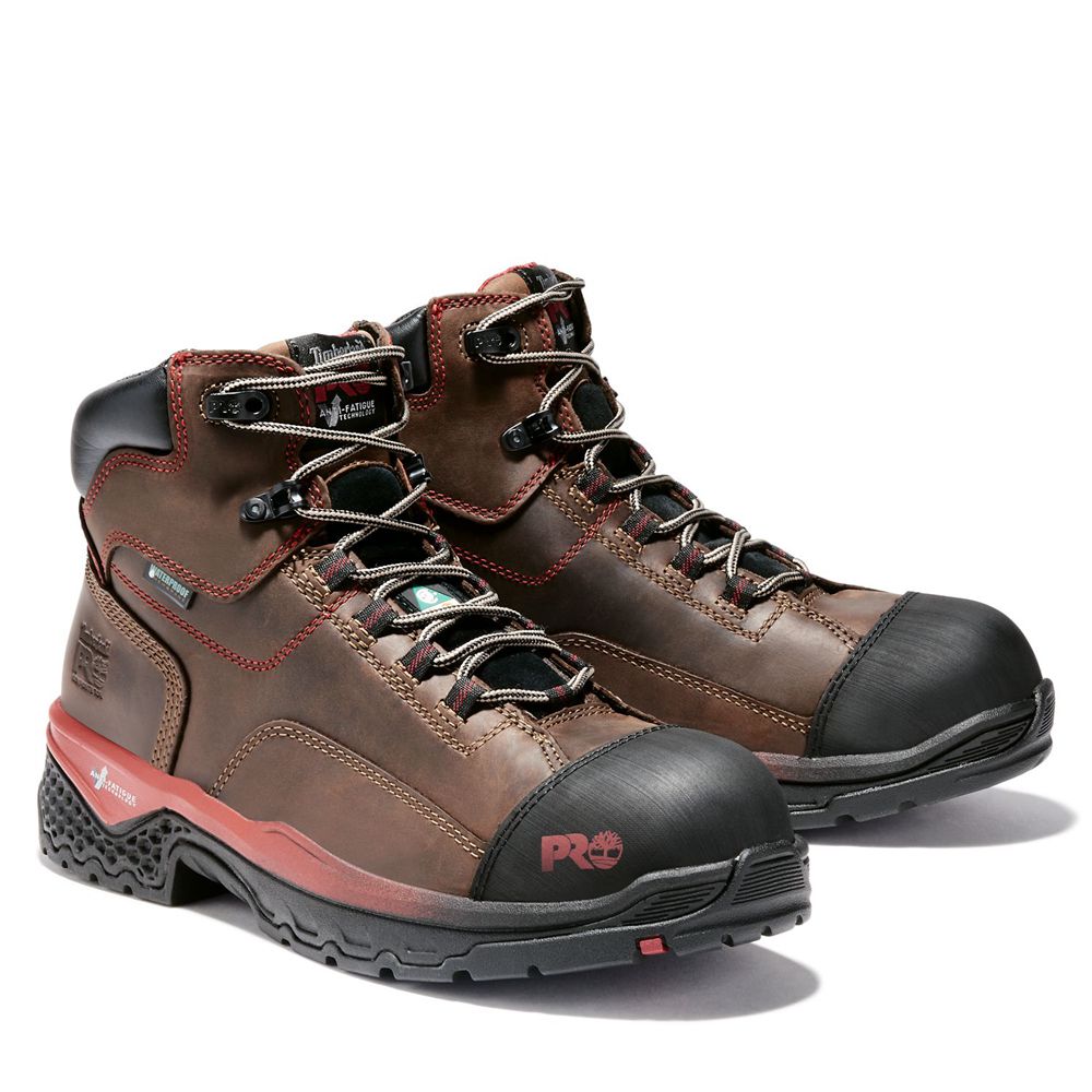 Timberland Μποτακια Εργασίας Ανδρικα Καφε/Μαυρα - Pro® Bosshog 6 Comp Toe - Greece 8540619-SY